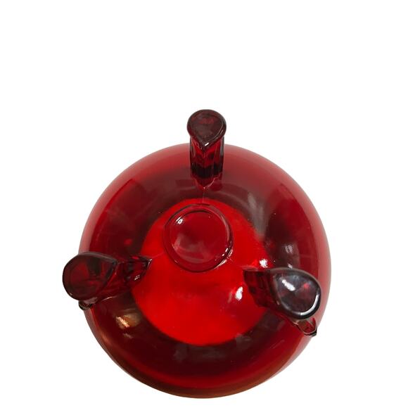 Vintage Ruby Red Viking 3 Footed Flowerlite Vase - Picture 4 of 4